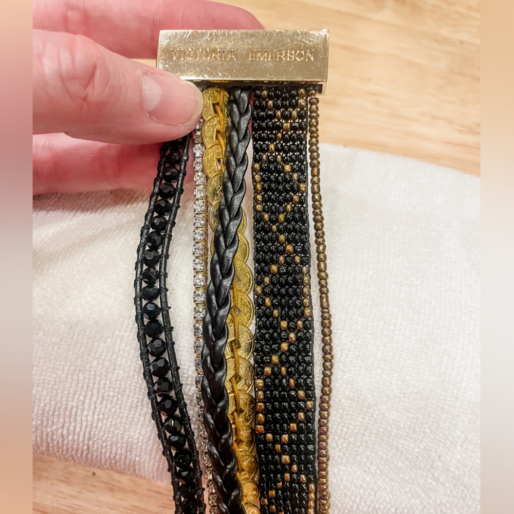 Victoria Emerson boho cuff size large, gold hardware